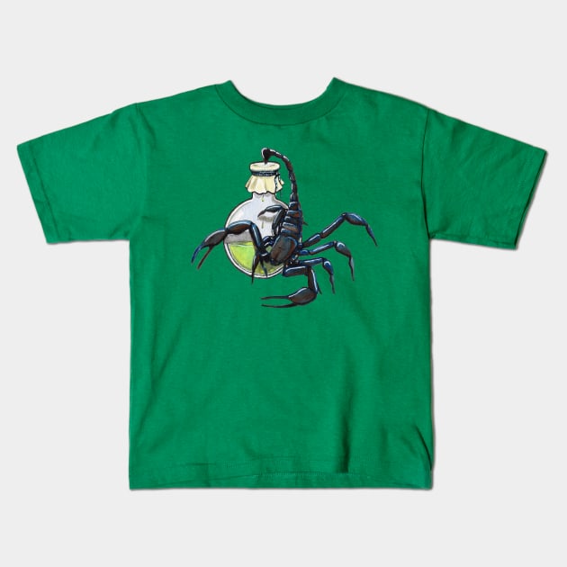 Scorpio Venom Kids T-Shirt by Heather Dorsch Creations